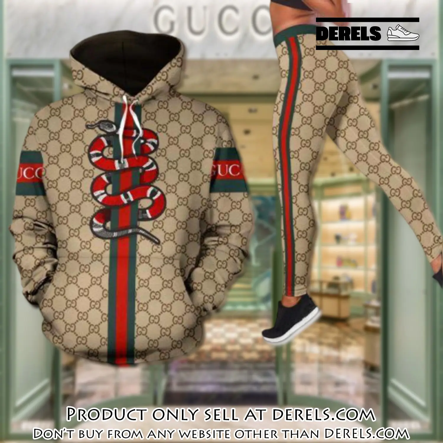 Gucci snake hoodie legging set luxury for women dr1954039